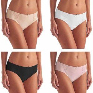KN Hi- Cut Underwear Microfiber with Lace - Ultra Soft Comfort- 4 Pack